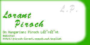 lorant piroch business card